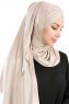 Cansu Ljus Taupe 3X Jersey Hijab Sjal 200910-4