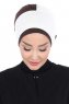 Clara - Turban En Coton Crème & Marron