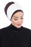 Clara - Turban En Coton Crème & Marron
