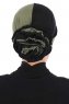 Clara - Turban En Coton Kaki & Noir