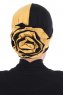 Clara - Turban En Coton Moutarde & Noir