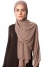 Derya - Hijab Pratique Chiffon Taupe Foncé
