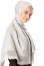 Ebru Grå Bomull Hijab Sjal 130043-2