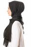 Ebru Svart Bomull Hijab Sjal 30042-4