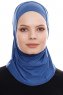 Elif - Hijab Sport Bleu - Ecardin