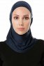 Elif - Hijab Sport Bleu Marin - Ecardin