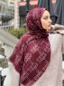 Elyas - Hijab A Motifs En Coton Bordeaux - Mirach