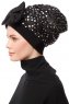 Enfleda - Turban Noir & Gris Clair