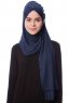 Eslem - Hijab Pile Jersey Bleu Marin - Ecardin