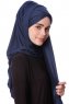 Eslem - Hijab Pile Jersey Bleu Marin - Ecardin