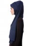 Eslem - Hijab Pile Jersey Bleu Marin - Ecardin