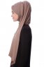 Eslem - Hijab Pile Jersey Taupe Foncé - Ecardin