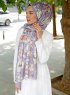 Fani - Hijab à Motifs Violet - Sal Evi