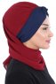 Gill - Hijab Pratique Bordeaux & Bleu Marin
