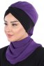Gill - Hijab Pratique Violet & Noir