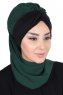 Gill - Hijab Pratique Vert Foncé & Noir