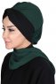 Gill - Hijab Pratique Vert Foncé & Noir