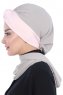 Gill - Hijab Pratique Taupe & Vieux Rose