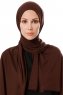 Hande - Hijab En Coton Marron Foncé - Gülsoy
