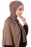 Hande - Hijab En Coton Taupe - Gülsoy