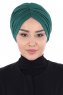 Jill - Turban En Coton Vert Foncé - Ayse Turban