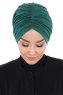 Jill - Turban En Coton Vert Foncé - Ayse Turban