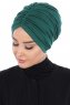 Jill - Turban En Coton Vert Foncé - Ayse Turban