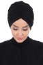 Jill - Turban En Coton Noir - Ayse Turban