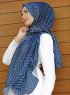 Dounia - Hijab à Motifs Bleu Marin