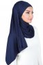 Kaisa - Hijab Coton Pratique Bleu Marin