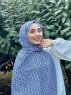 Kalila - Hijab A Motifs En Coton Blanc