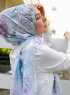 Hijab à Motifs Bleu Marine & Violet - Sal Evi