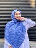 Mahek - Hijab En Coton à Motif Bleu