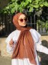 Malala - Hijab A Motifs En Coton Rouge Brique