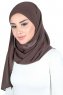 Malin - Hijab Chiffon Pratique Marron