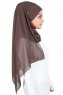 Malin - Hijab Chiffon Pratique Marron