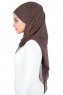 Malin - Hijab Chiffon Pratique Marron