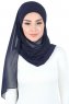 Malin - Hijab Chiffon Pratique Bleu Marin