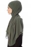 Mehtap - Chiffon Hijab Pratique One-Piece Kaki