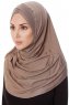 Mia - Hijab Al Amira Taupe Foncé One-Piece - Ecardin