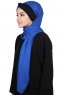 Mikaela - Hijab Coton Pratique Bleu & Noir