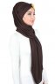 Mikaela - Hijab Coton Pratique Marron & Moutarde