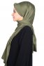 Mikaela - Hijab Coton Pratique Kaki & Crème