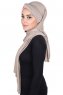 Mikaela - Hijab Coton Pratique Taupe & Vieux Rose