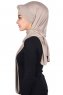 Mikaela - Hijab Coton Pratique Taupe & Vieux Rose