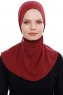 Narin - Hijab Crepe Pratique One-Piece Bordeaux