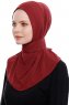 Narin - Hijab Crepe Pratique One-Piece Bordeaux