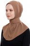 Narin - Hijab Crepe Pratique One-Piece Marron