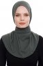 Narin - Hijab Crepe Pratique One-Piece Kaki