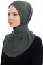 Narin - Hijab Crepe Pratique One-Piece Kaki